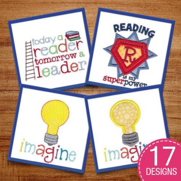 Picture of Childrens Library Sentiments Embroidery Design Pack