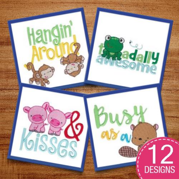 Picture of Animal Sentiments Embroidery Design Pack