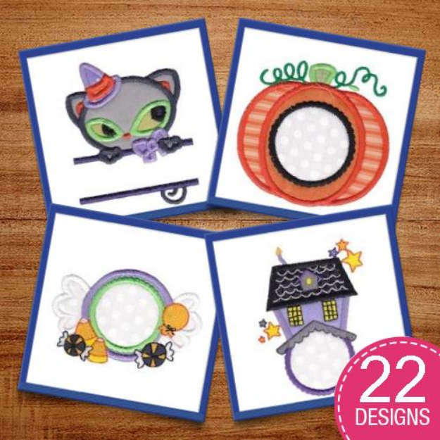 Picture of Split Halloween Applique Embroidery Design Pack