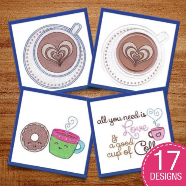 Picture of Coffee Break Embroidery Design Pack