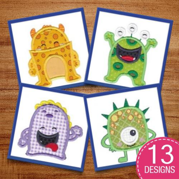 Picture of My Monster Applique Embroidery Design Pack