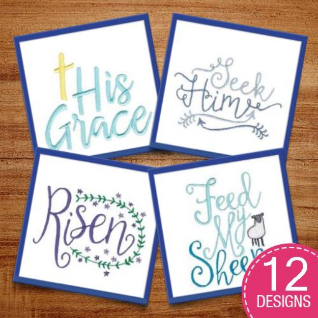 Picture of Easter Sentiments Three Embroidery Design Pack