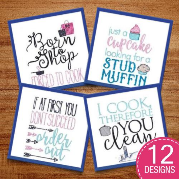 Picture of In My Kitchen Sentiments Embroidery Design Pack