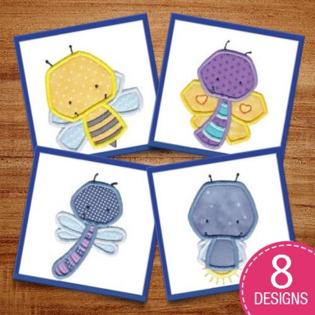 Picture of Little Bugs Applique Embroidery Design Pack