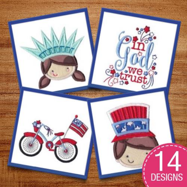 Picture of All American Three Embroidery Design Pack