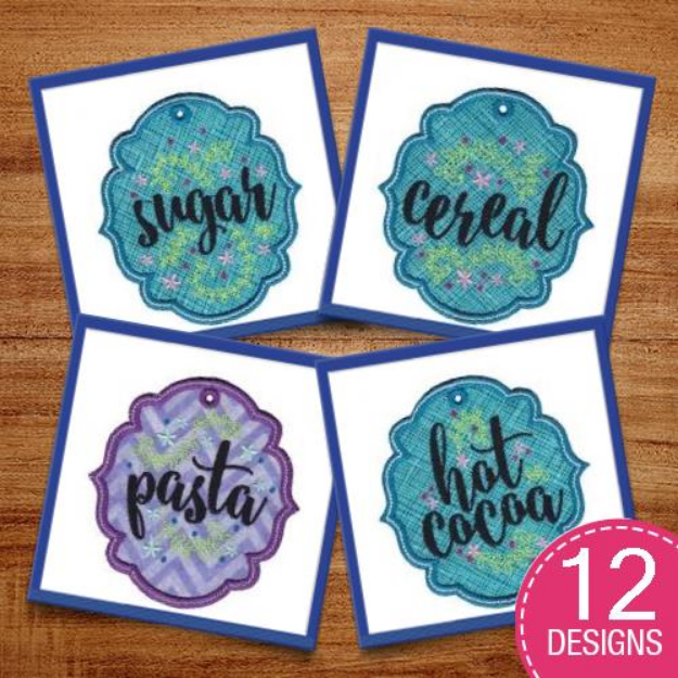 Picture of Pantry Labels Applique Embroidery Design Pack