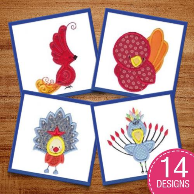 Picture of My Friend Bird Applique Embroidery Design Pack