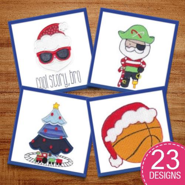 Picture of Boys Christmas Embroidery Design Pack