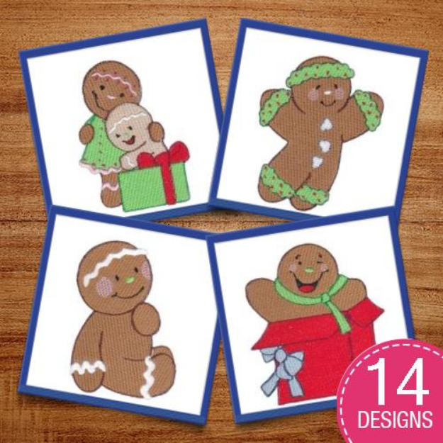 Picture of Jolly Gingerbreads Embroidery Design Pack