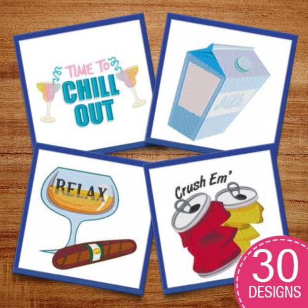 Picture of Need A Drink? Embroidery Design Pack