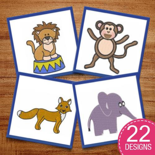 Picture of Zoo Animals Embroidery Design Pack