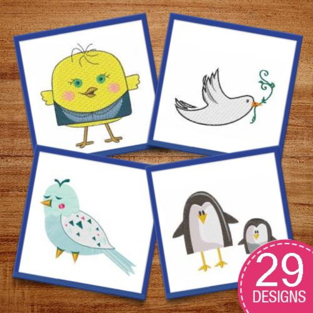 Picture of Cartoon Birds Embroidery Design Pack