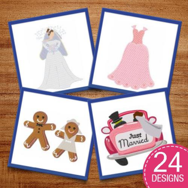 Picture of Just Married Embroidery Design Pack