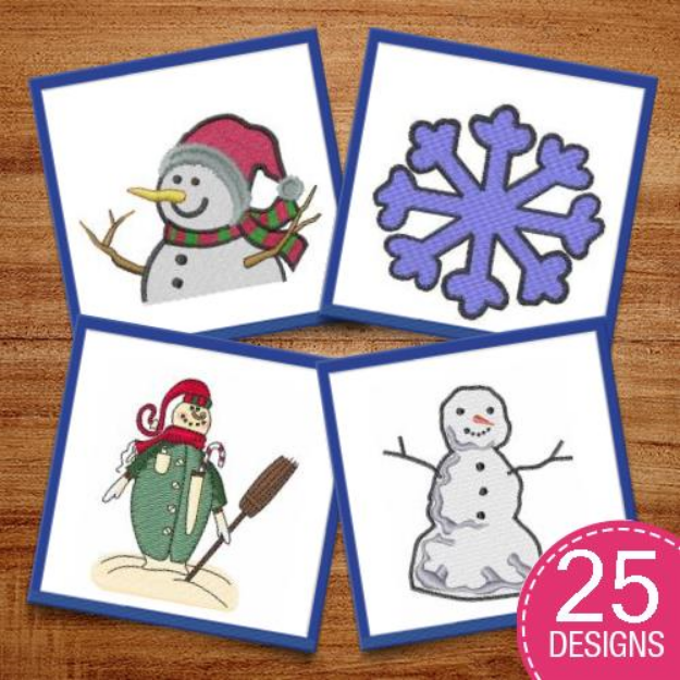 Picture of Snowflakes & Snowmen Embroidery Design Pack