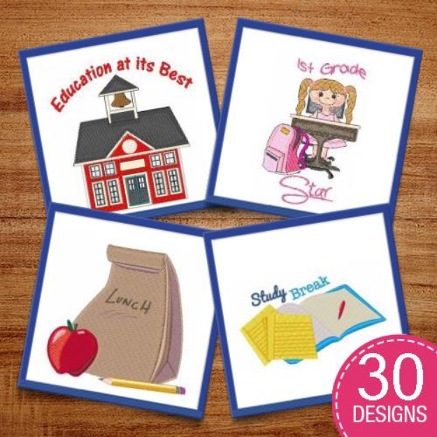 Picture of School Daze Embroidery Design Pack