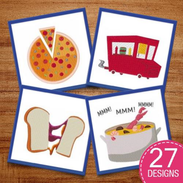 Picture of Yummy Foods Embroidery Design Pack