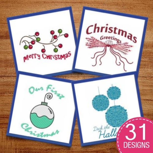 Picture of Christmas Greetings Embroidery Design Pack
