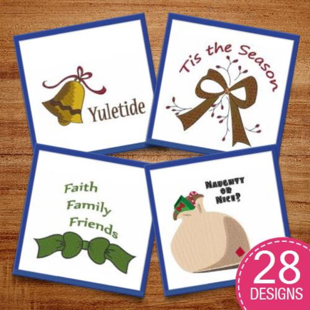 Picture of Naughty Or Nice Embroidery Design Pack