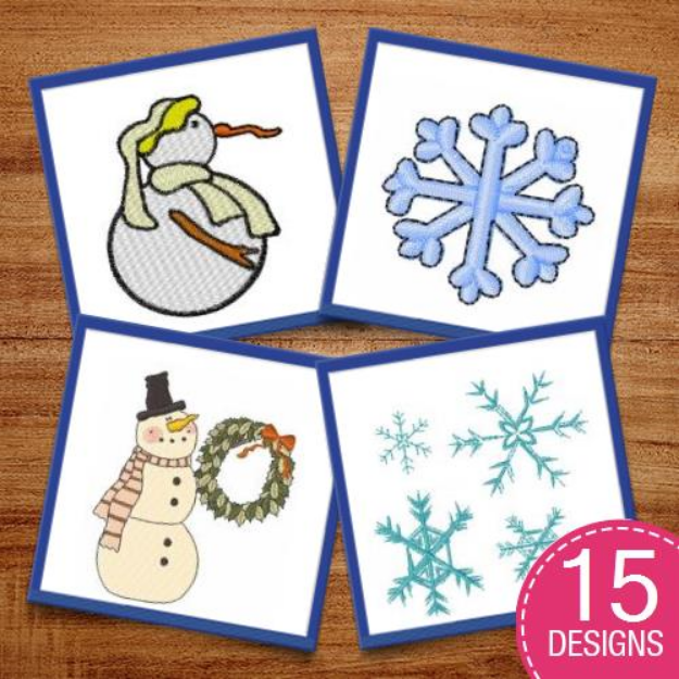 Picture of Winter Snowflakes Embroidery Design Pack