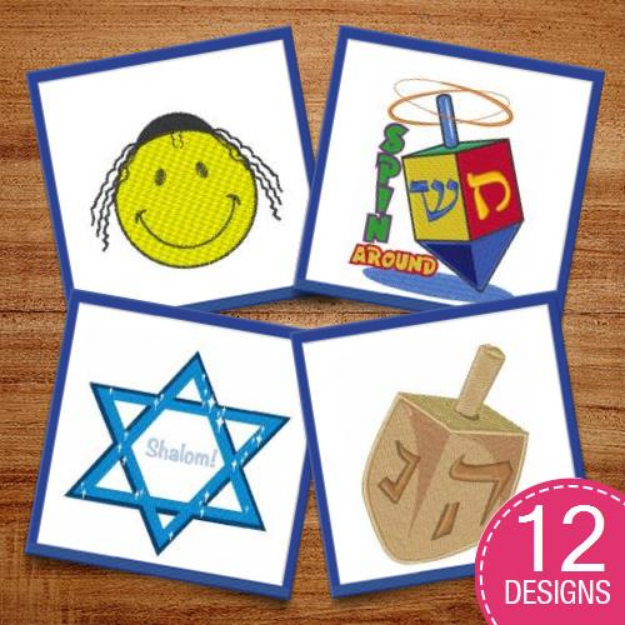 Picture of Light The Menorah Embroidery Design Pack