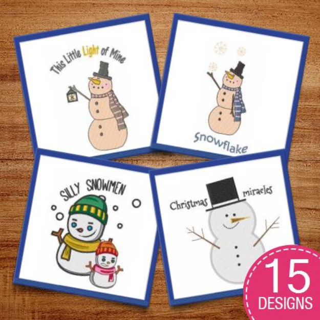 Picture of Silly Snowmen Embroidery Design Pack