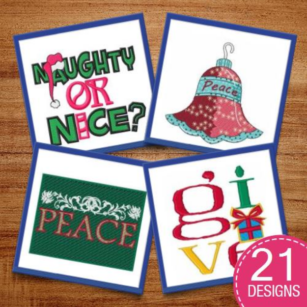 Picture of Naughty or Nice Embroidery Design Pack