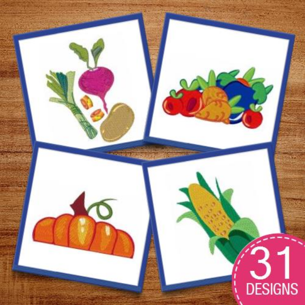 Picture of Vegetables Embroidery Design Pack