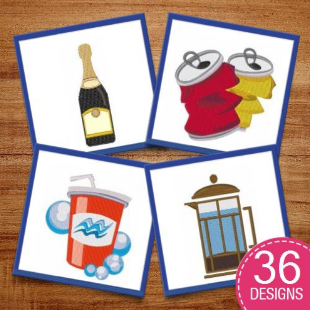 Picture of Drinks For Everyone Embroidery Design Pack