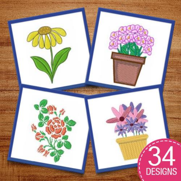 Picture of Flowers In Bloom Embroidery Design Pack
