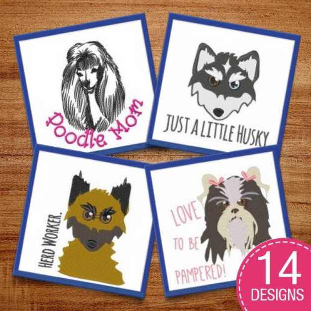 Picture of Pugs And Kisses Embroidery Design Pack