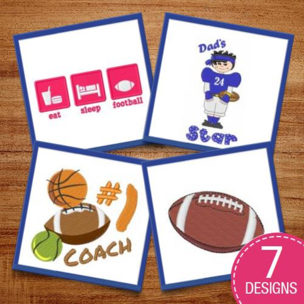 Picture of Eat, Sleep, Football Embroidery Design Pack