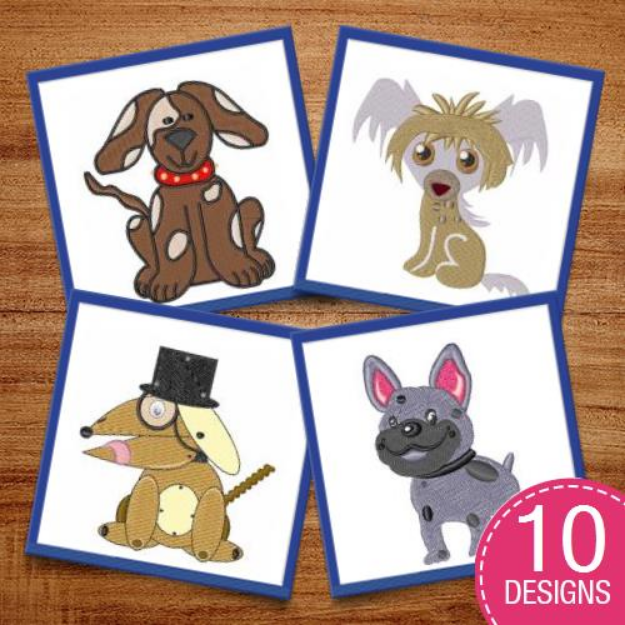 Picture of Cartoon Pups Embroidery Design Pack
