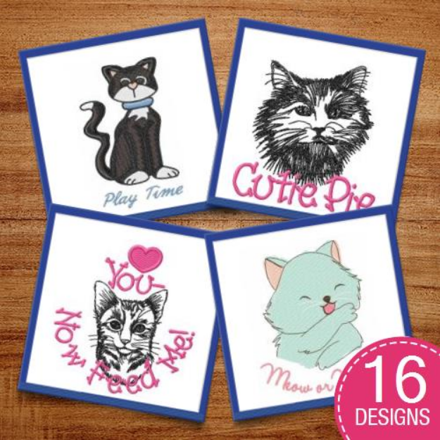 Picture of Cat Fancy Embroidery Design Pack