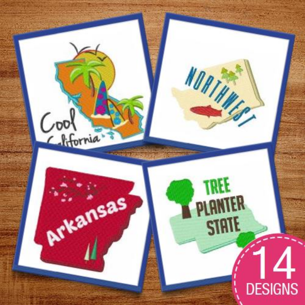 Picture of American States Embroidery Design Pack