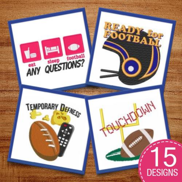 Picture of Ready For Football Embroidery Design Pack