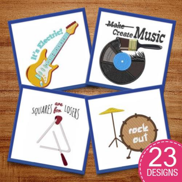 Picture of Create Some Music Embroidery Design Pack