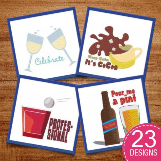 Picture of Enjoy Your Drink Embroidery Design Pack