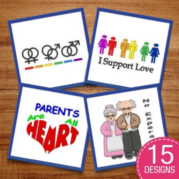 Picture of Support Love Embroidery Design Pack