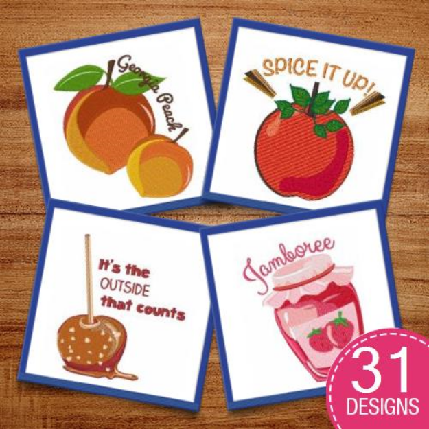 Picture of Summer Strawberries Embroidery Design Pack