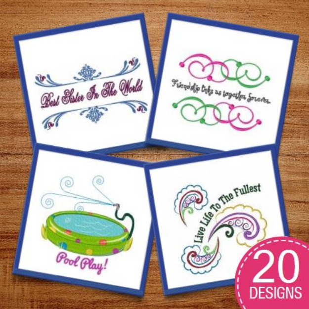 Picture of Live Life Embroidery Design Pack