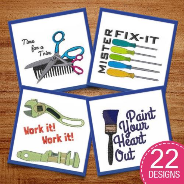 Picture of Tools For The Job Embroidery Design Pack