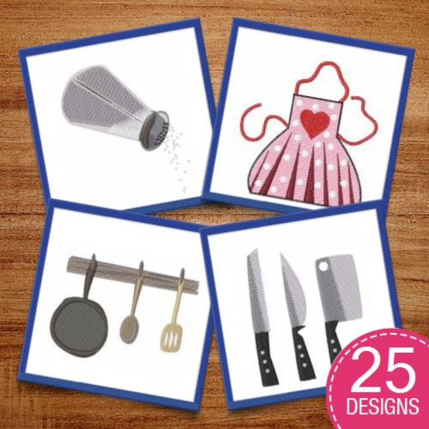 Picture of Baking Utensils Embroidery Design Pack