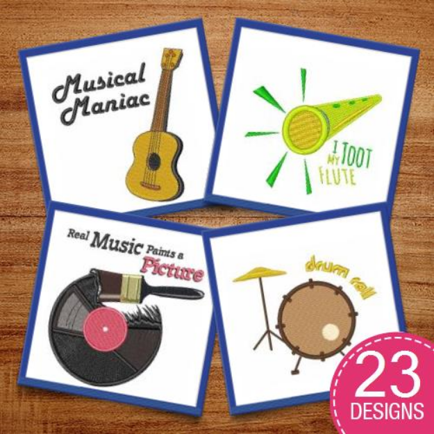 Picture of Real Music Embroidery Design Pack