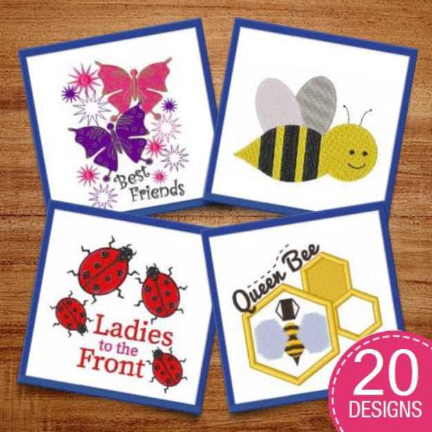 Picture of Best Friends Bugs Embroidery Design Pack