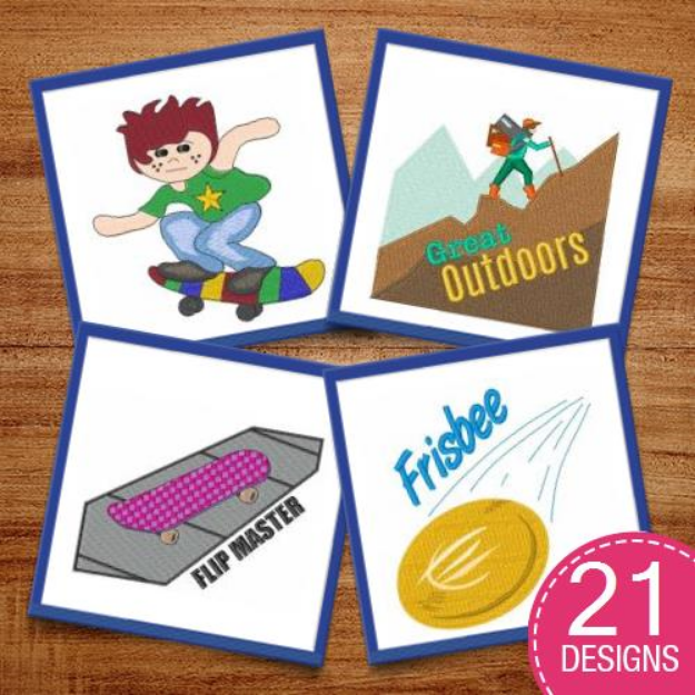 Picture of Outdoor Games Embroidery Design Pack