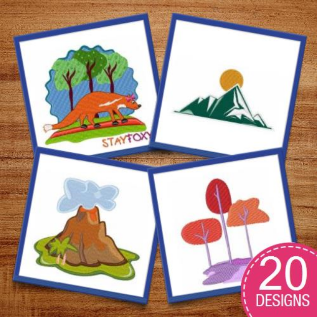 Picture of Landscapes & Volcanos Embroidery Design Pack