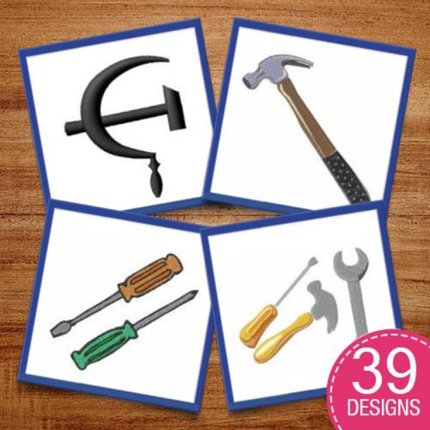 Picture of Hammer Tool Embroidery Design Pack