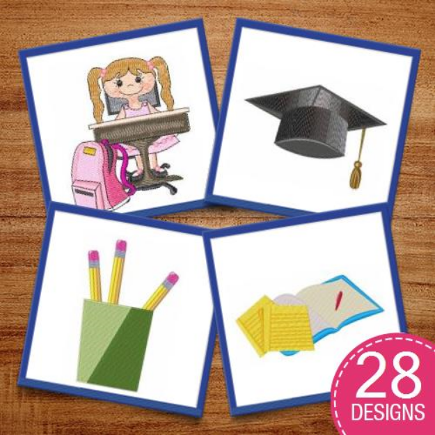 Picture of School Days Craze Embroidery Design Pack