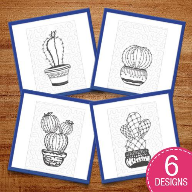 Picture of ITH Cactus Quilt Blocks Embroidery Design Pack