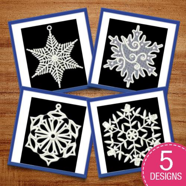 Picture of FSL Snowflake Ornaments Embroidery Design Pack